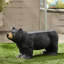 Banc en béton noir mat avec motif d'ours enchanteur - extérieur, sans assemblage, élément d'extérieur léger H 16,83 po x l 32,41 po x P 11,36 po
