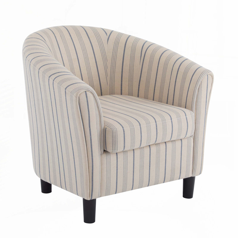 Geerda 31.5" Wide Upholstered Striped Barrel Chair