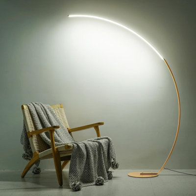 Floor Lamp With Remote Control, Adjustable LED Lighting, Modern Arched Design For Living Room, Bedroom, And Office