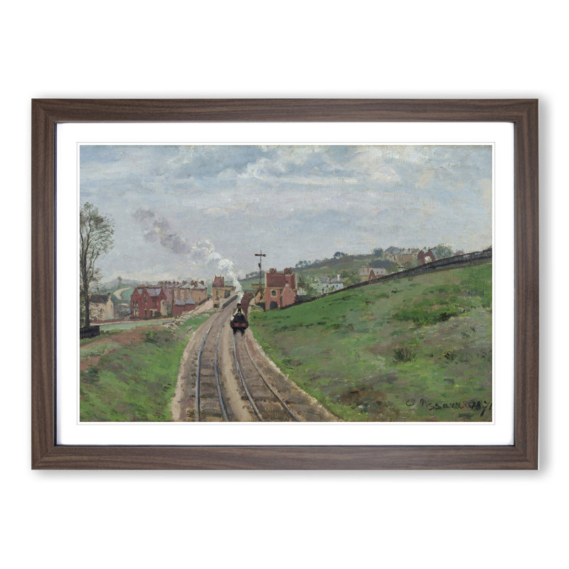Lordship Lane Dulwich by Camille Pissarro - Picture Frame Painting on MDF, Walnut Framed, 48cm H x 65cm W x 2cm D