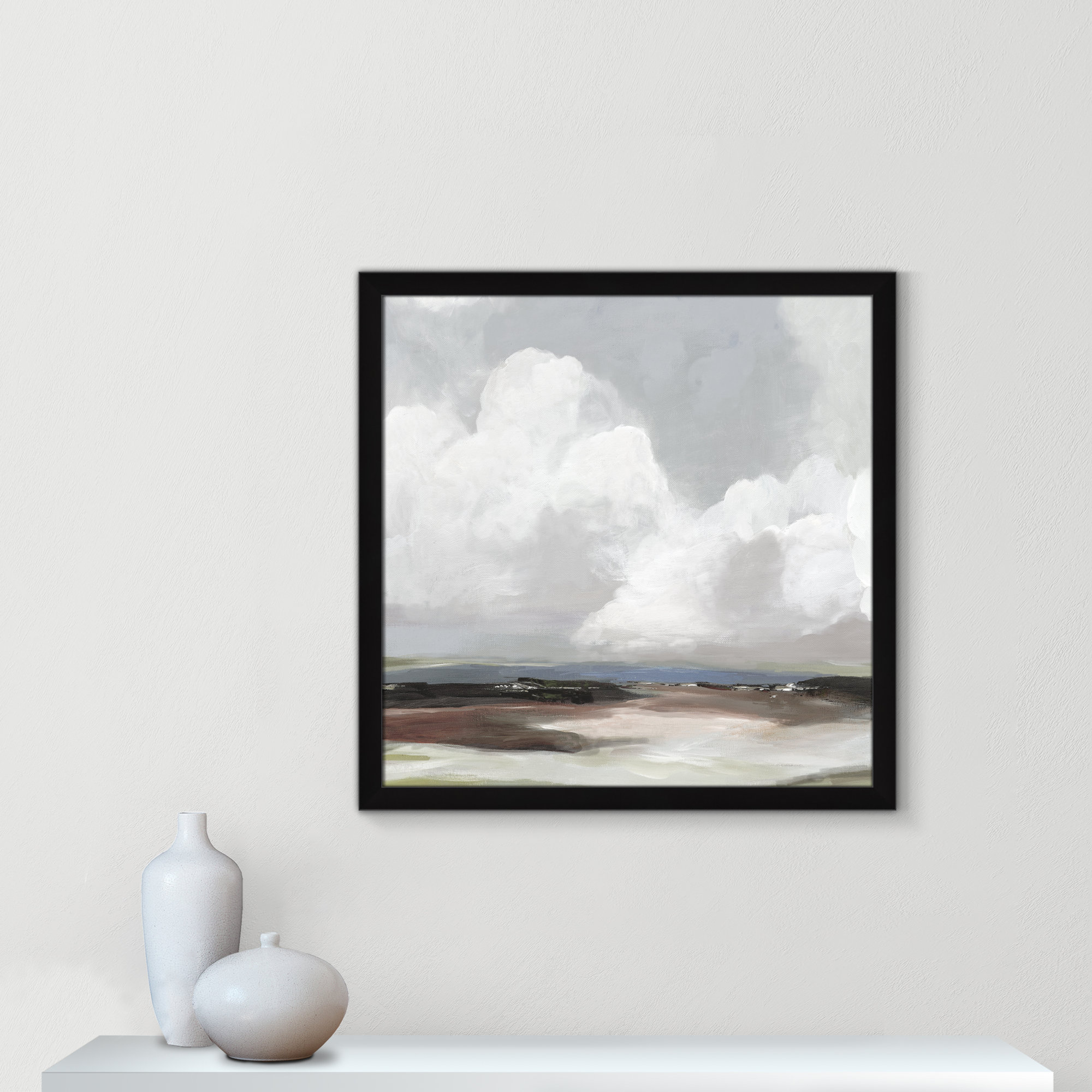 Morning Air - Picture Frame Painting Print, Black Framed, 28.5" H x 28.5" W x 1.12" D
