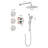 Bathroom Shower Kit With Lever Control And Hose: Head, Hand Shower, Slide Bar, Bodysprays, Arm, Valve Brushed Nickel Body Spray: Hose, Trim-118752320