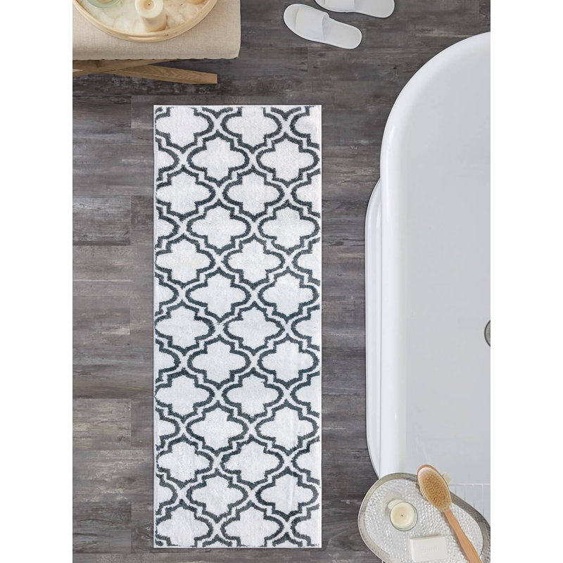 Tapis pour salle de bain surdimensionné Andromada, Blanc
