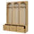 Farmhouse Wooden Style Hall Tree with Arched Design, Elegant Entryway Bench with Retro Hooks, Rustic Coat Rack & Shoe Organizer with Drawers-287169189