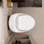 Toilette pour salle de bain en forme d'œuf blanc brillant - 1,28 chasse simple, surface de décoloration, céramique