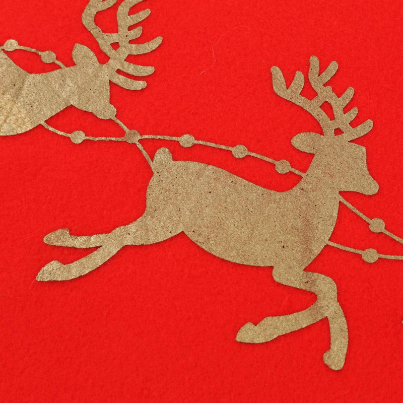 Jupe d'arbre de Noël avec bordure dorée 36 po, décoration flanelle de père Noël pour arbre de Noël 6 pi / 7,5 pi