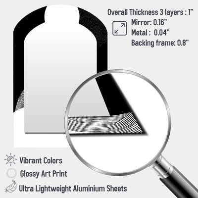 Balance Of Dark Force Harmony I - Gold Modern Arch Wall Mirror