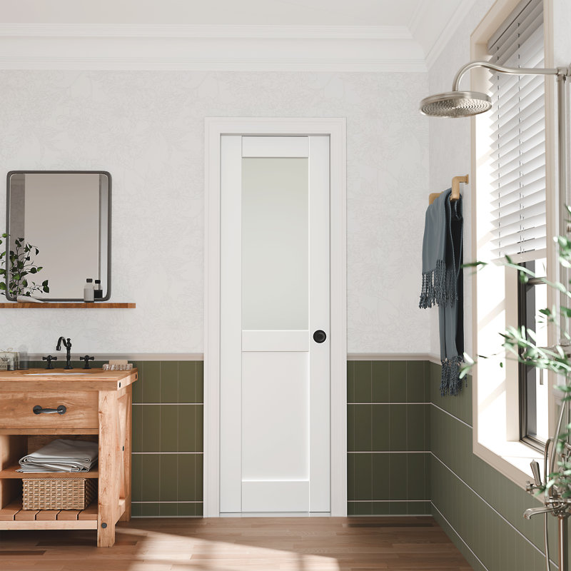 Conception à surface en miroir - Porte intérieure en panneau de fibres à densité moyenne avec poignée et quincaillerie
