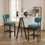 Ensemble de table de bar moderne en verre trempé avec tabourets de bar rembourrés en tissu-1093601129-1093601135-1093601141