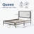 Platform Bed with Boucle fabric Headboard-647358830