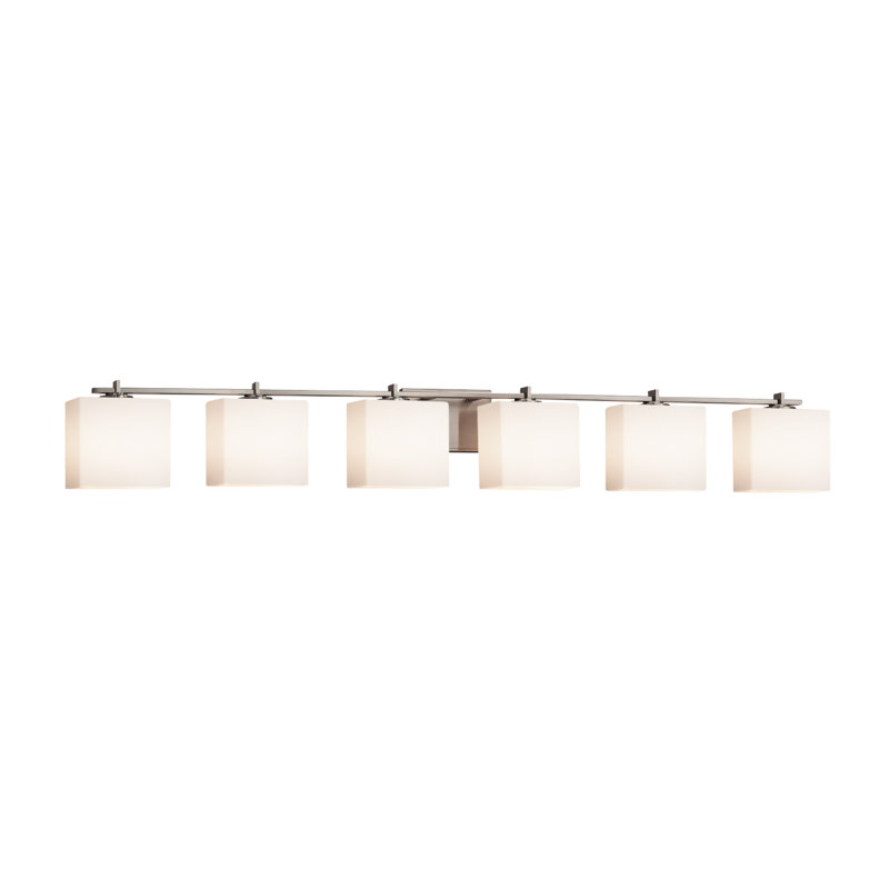 Casson 6 - Light Dimmable Vanity Light, Opal, Brushed Nickel, Incandescent