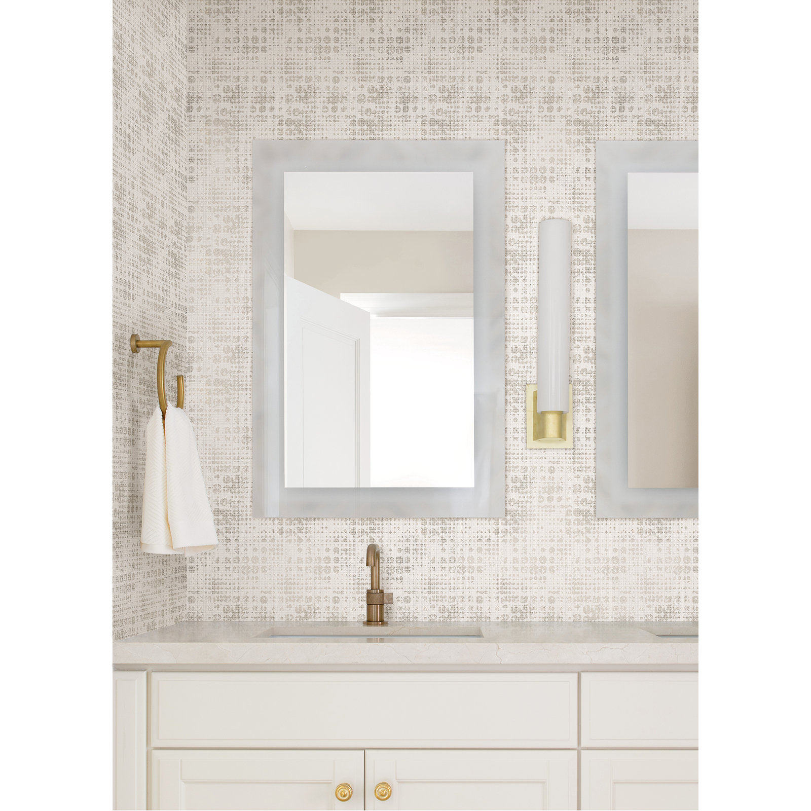 Celeste Modern Geometric Wallpaper, Off White