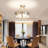 4  - Light Dimmable Semi-flush Mount Chandelier With Glass Lampshade And Light Sources