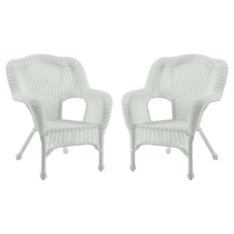Chaise longue d'extérieur en osier Arved, Blanc