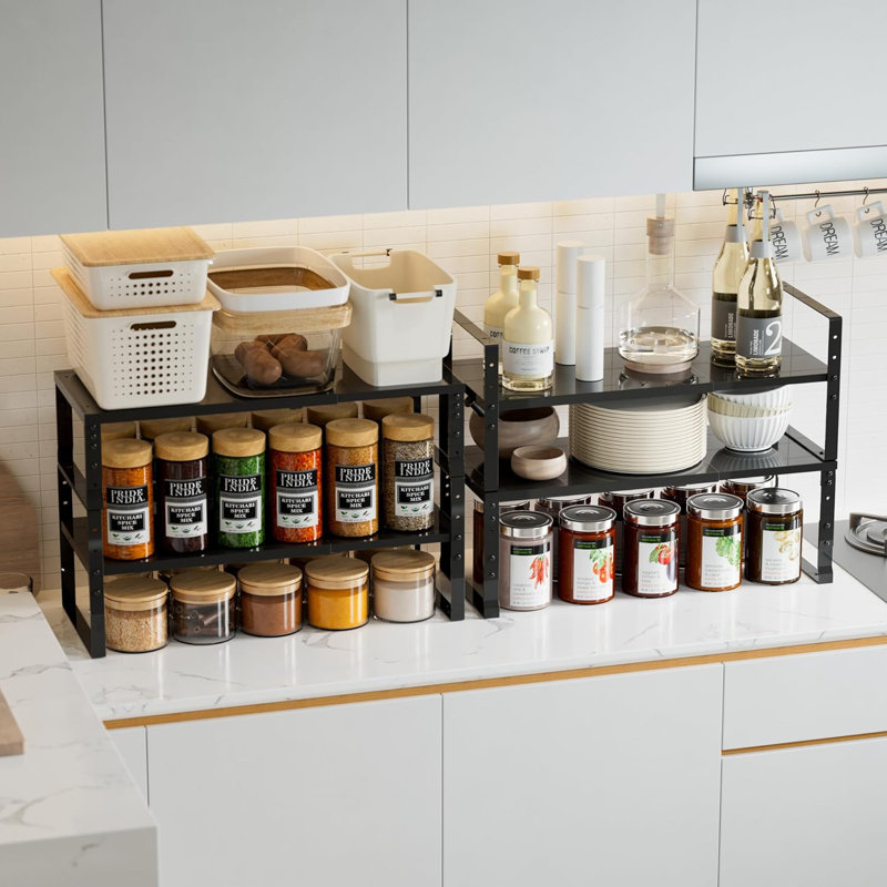 Rangement extensible et empilable pour étagère à épices