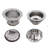 COMBO PACK 3-1/2" Wing Nut Twist Style Kitchen Sink Basket Strainer and Waste Disposal Drain Trim-70217342