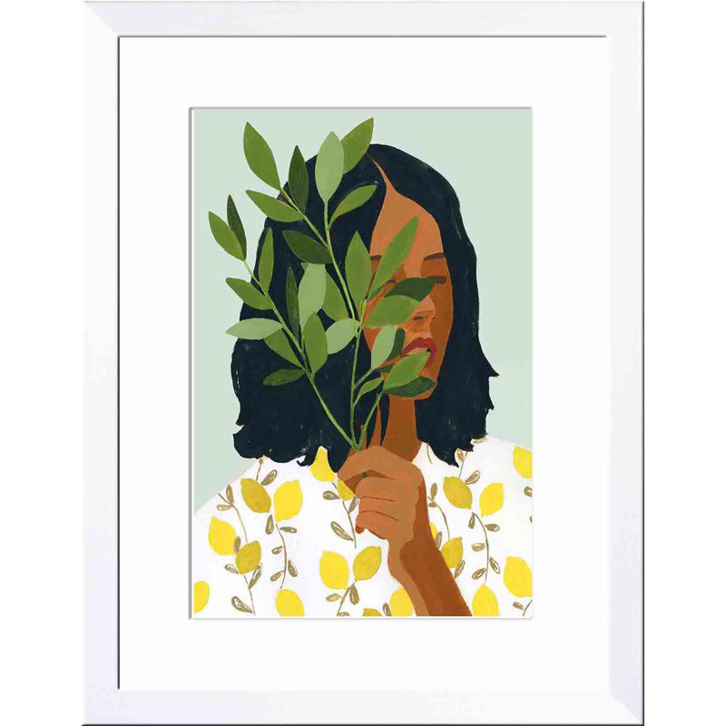 «Botany Portrait I» par Victoria Borges - peinture encadrée, H 48 po x l 32 po, Blanc
