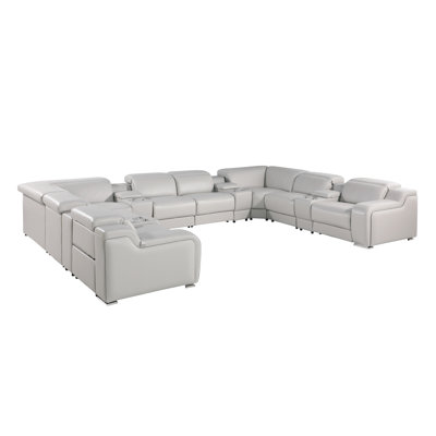 Stanwin 12 - Piece Top Grain Italian Leather Power Reclining Corner Sectional