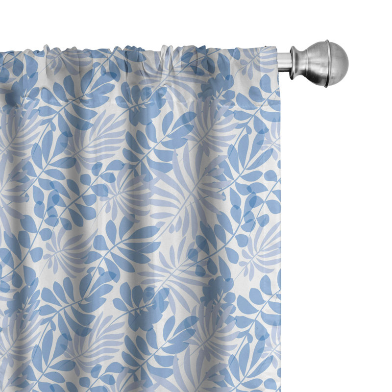 Floral Semi-Sheer Rod Pocket Curtain Panels, 28" x 95"