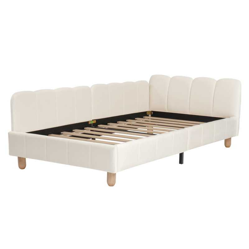 Metal Bed, Beige