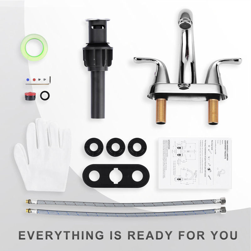 Chrome 4 in. Centerset Double Handle High Arc Bathroom Faucet
