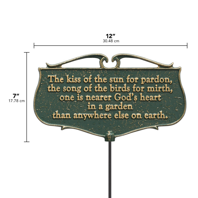 Flora & Fauna Kiss of the Sun Poem Garden Sign