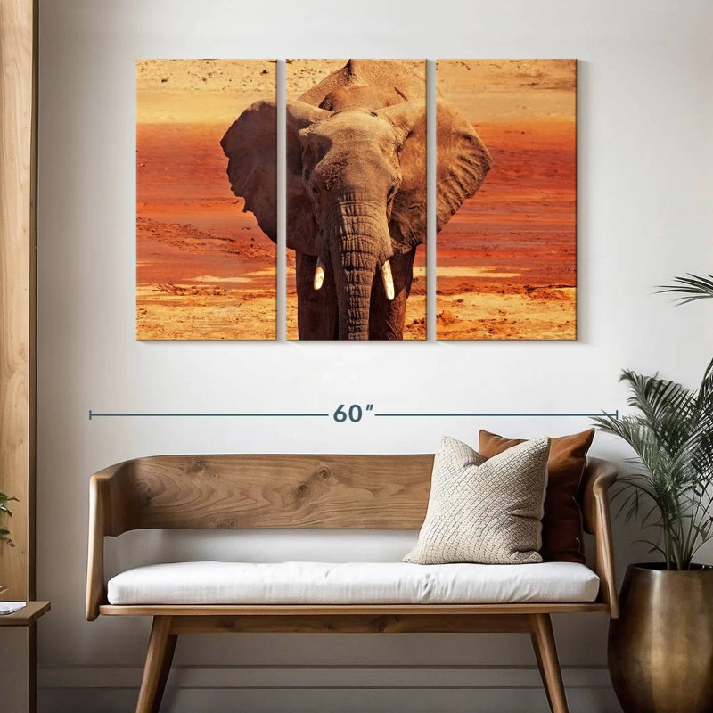 African Desert Elephant, 32" H x 50" W