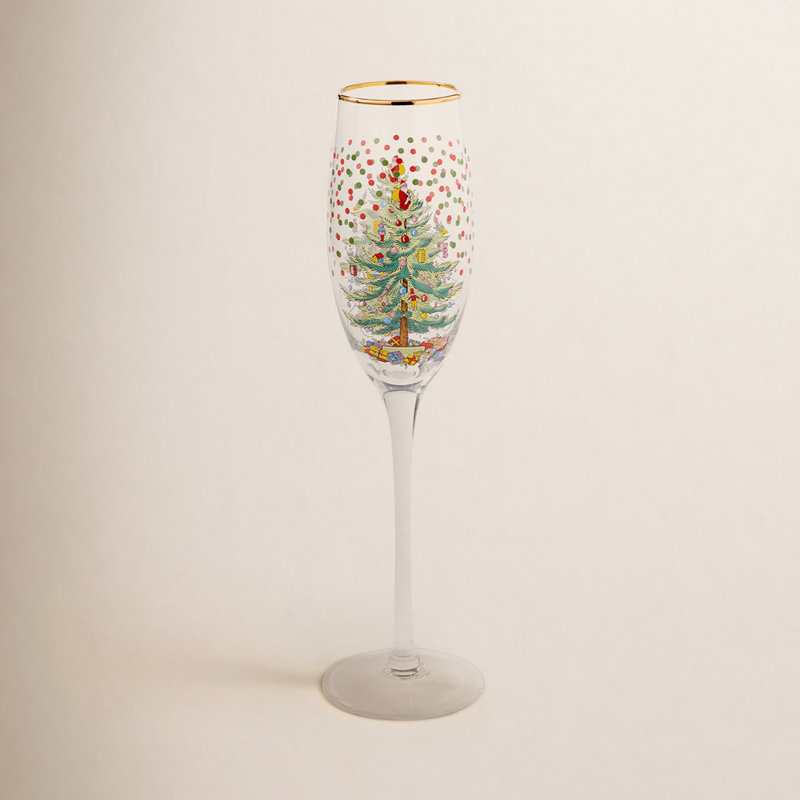 Polka Dot Champagne Flutes, Set of 4