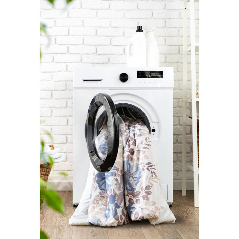 Édredon très grand avec draps de lit à motif floral bleu, taille de matelas de 16 po, doux, imprimé lavable à la machine dans un sac, très grand et microfibre, lavable, aquarelle