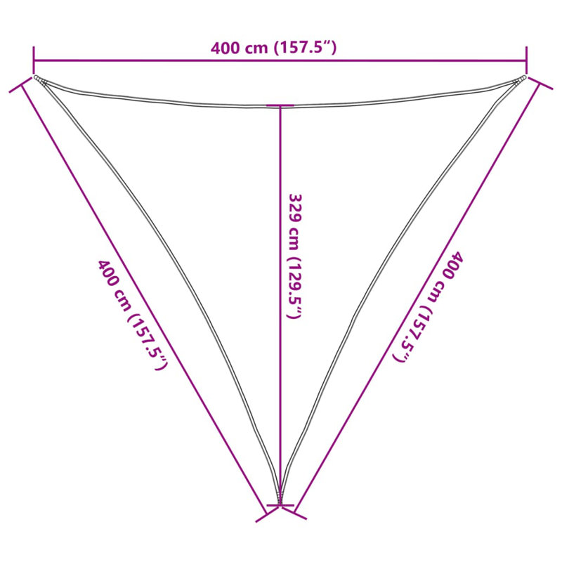 Adrita 2.5m x 2m Triangular Shade Sail