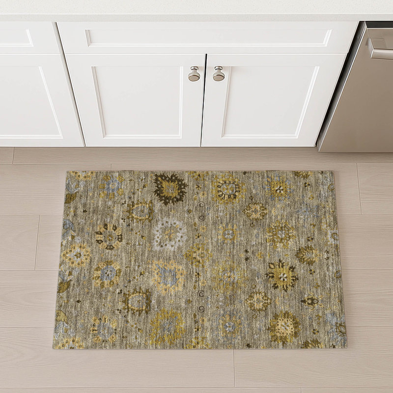 Machine Washable Indoor/Outdoor Chantille ACN2289 Damask Rug, Rectangle 1'8" x 2'6"