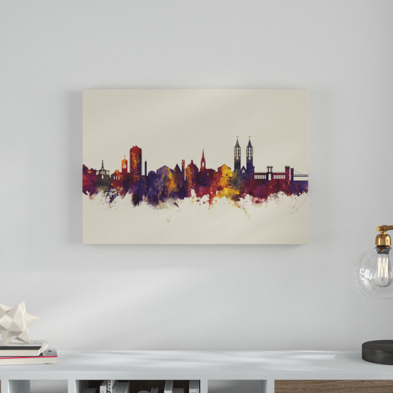« kassel germany horizon iii », impression sur toile tendue en beige, H 12 po x l 19 po x P 2 po