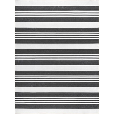 Lena SpinClean Machine Washable Striped Area Rug