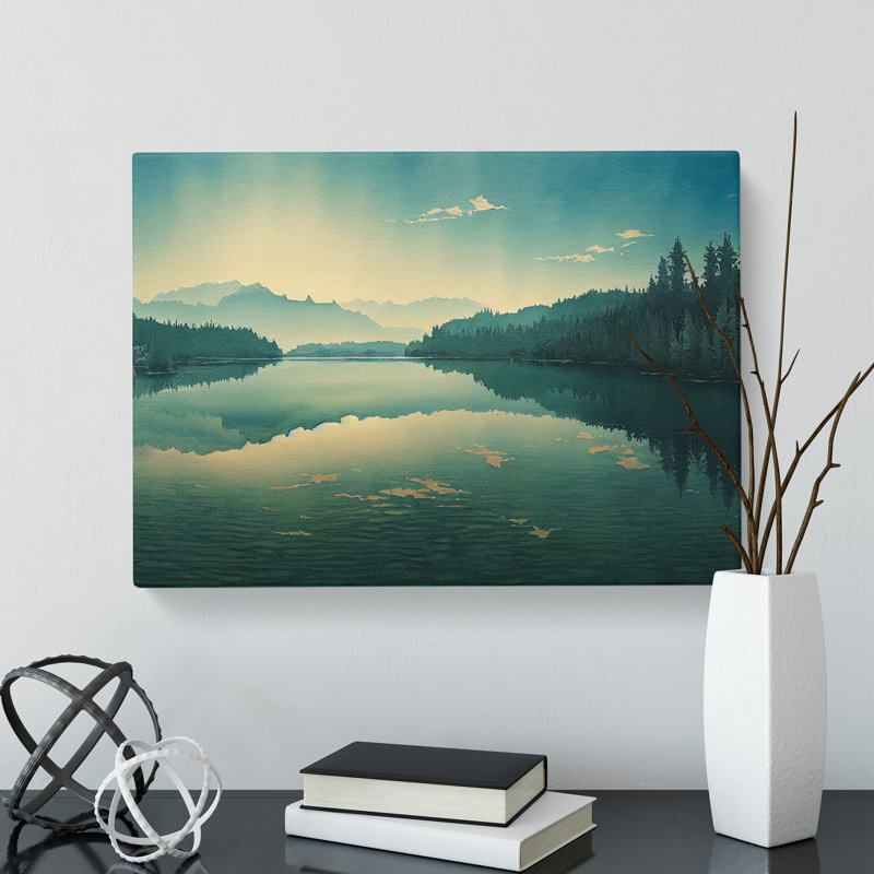 Mountain Lake Watercolour Vol.1 - Wrapped Canvas