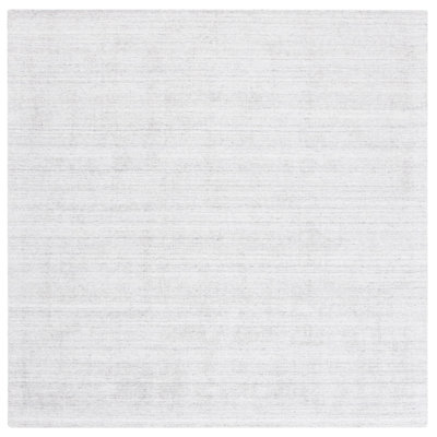 Abbie-Lei Hand Loomed Viscose/Cotton/Wool Solid Color Rug in Light Gray