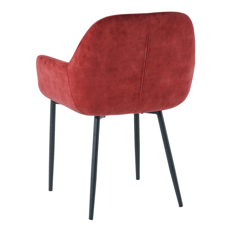 Charlestown 47cm H Velvet Upholstered Metal Armchair, Red