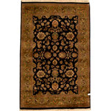 Oriental Area Rug in Black/Coral