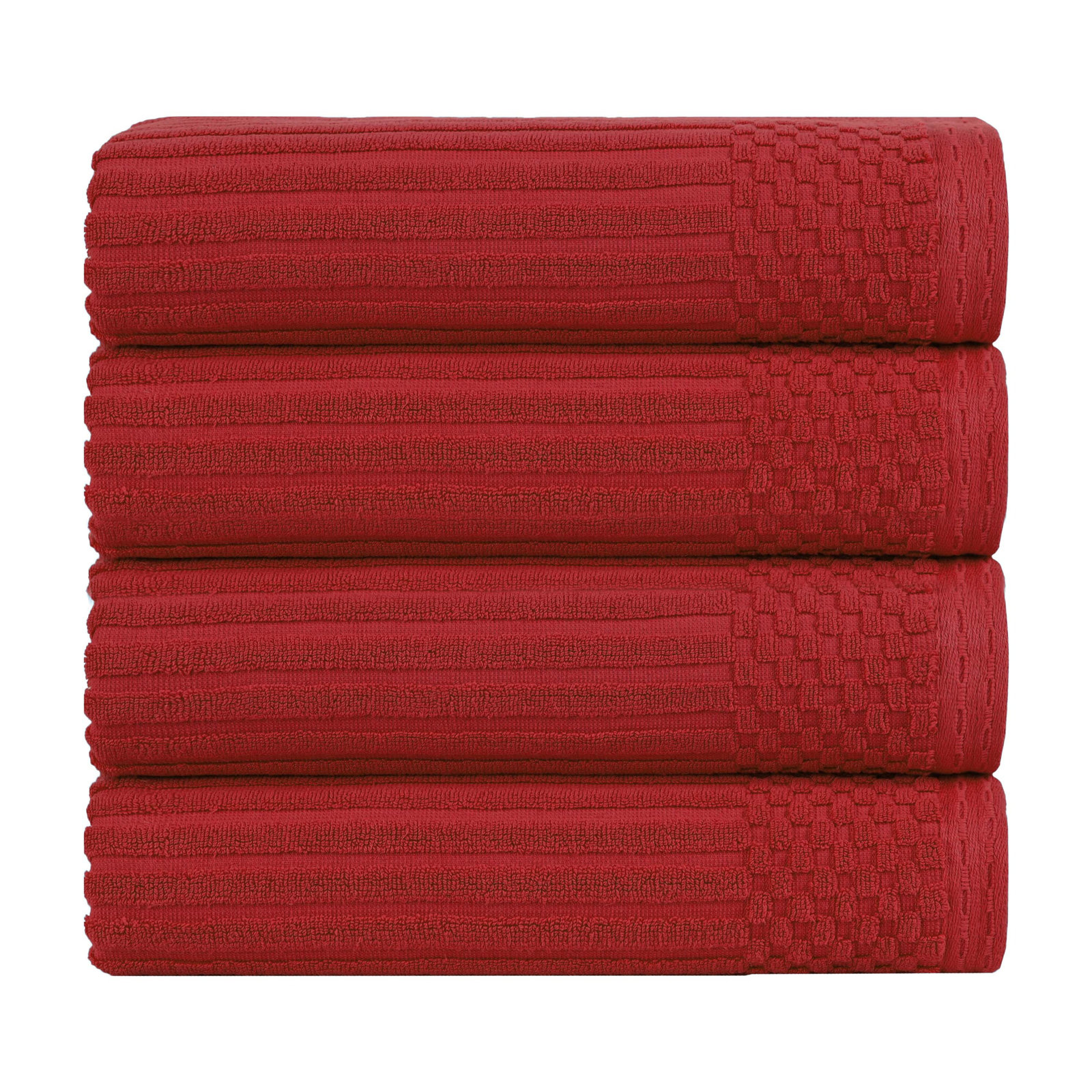 Kaeleah 4-Piece Cotton Towel Set, Burgundy