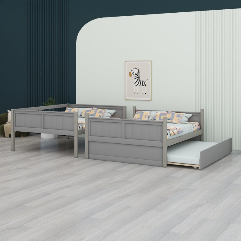 Bunk Bed With Trundle, Gray