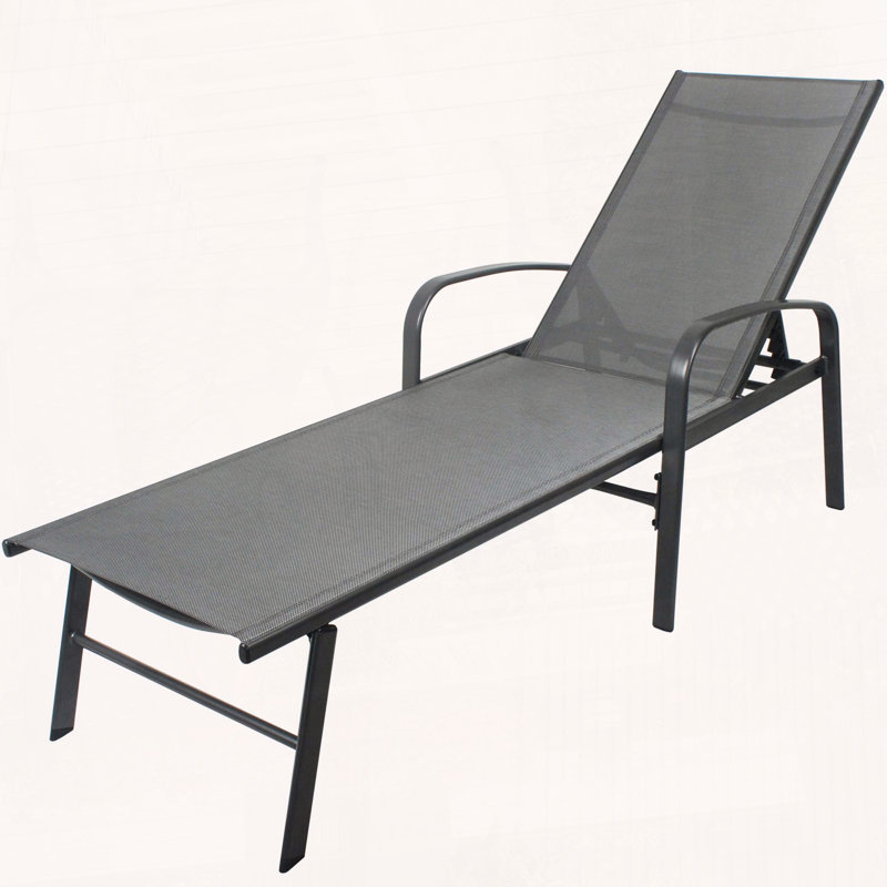 Chaise longue d'extérieur pour piscine avec coussin