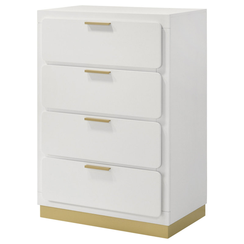 Commode 4 tiroirs Sophia, Blanc