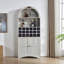 Armoire bar 71 po autoportante arquée avec support à vin amovible et tablettes réglables-1361001661