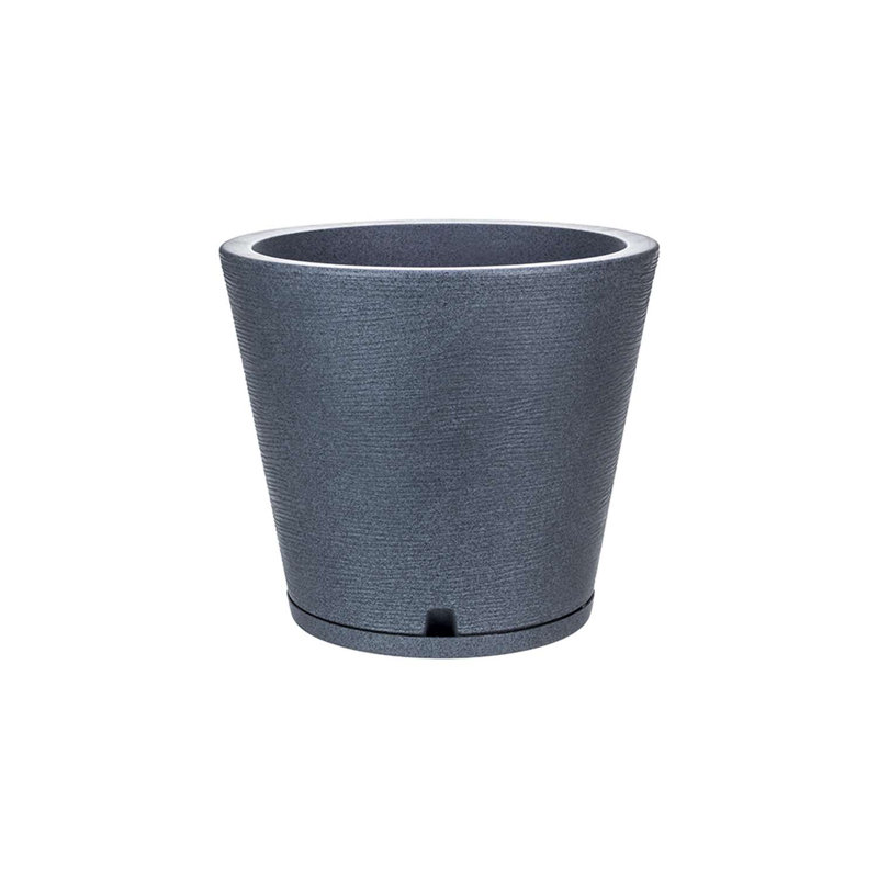 Pot à fleurs en résine Genebra, Gris foncé, H 13,78 po x l 15,75 po x P 15,75 po