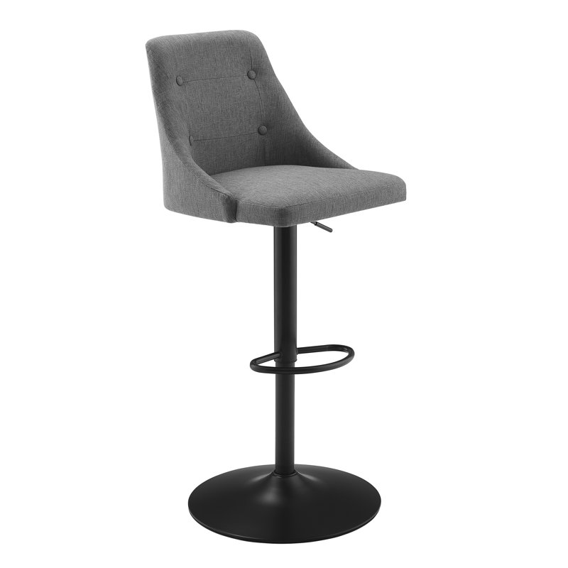 Tyaisa Swivel Upholstered Adjustable Height Counter Stool, Gray
