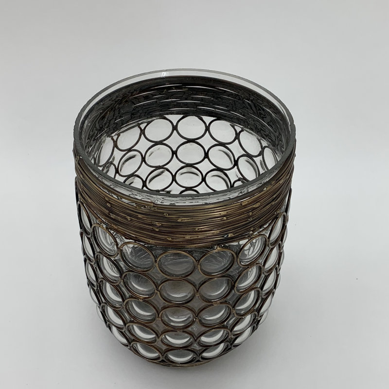 Glass Tabletop Votive Holder, 23cm H x 14cm W x 14cm D