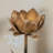 Vintage Metal Lotus Flower Decorative Candle Holder, Black Finish, Unique Home Decor