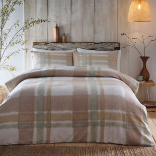 Verbier Cotton Chequered Duvet Cover Set with Pillowcases