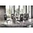 Mishal Glass Top Metal Base Dining Table