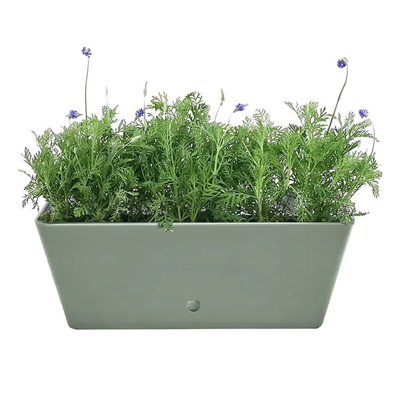 Bamboo Blooms 16" Sage Green Self-Watering Indoor/Outdoor Bamboo Fiber Planter – Eco-Friendly, Plastic-Free, Biodegradable