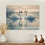Cygnes tranquilles sur le lac II - Art mural en bois oiseau - sur bois de pin naturel-565431601